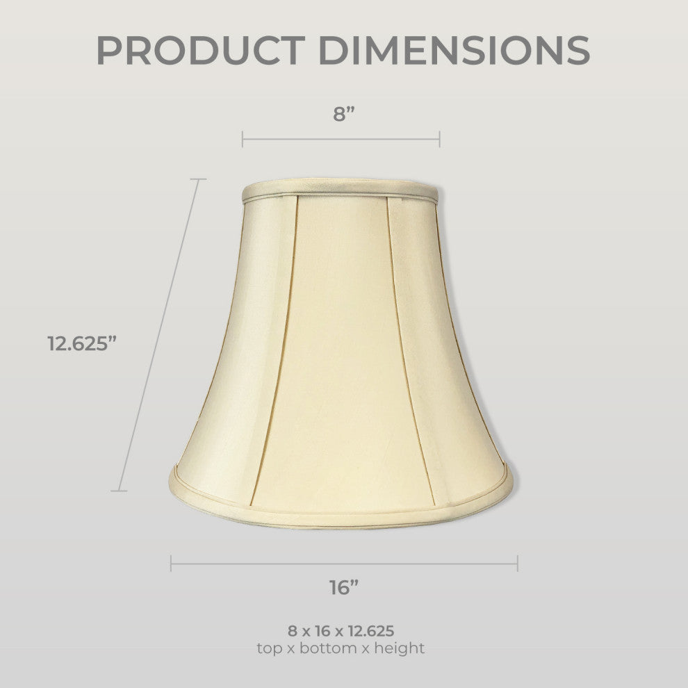 Royal Designs True Bell Basic Lamp Shade, V Notch Fitter, Beige, 8x16x12.625, Se