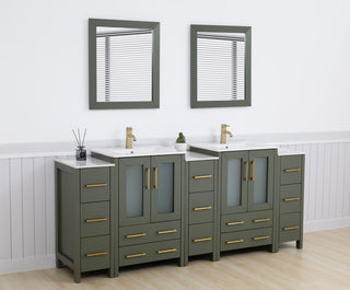 Vanity Art Freestanding Bathroom Vanity Set with Ceramic Top & Mirror