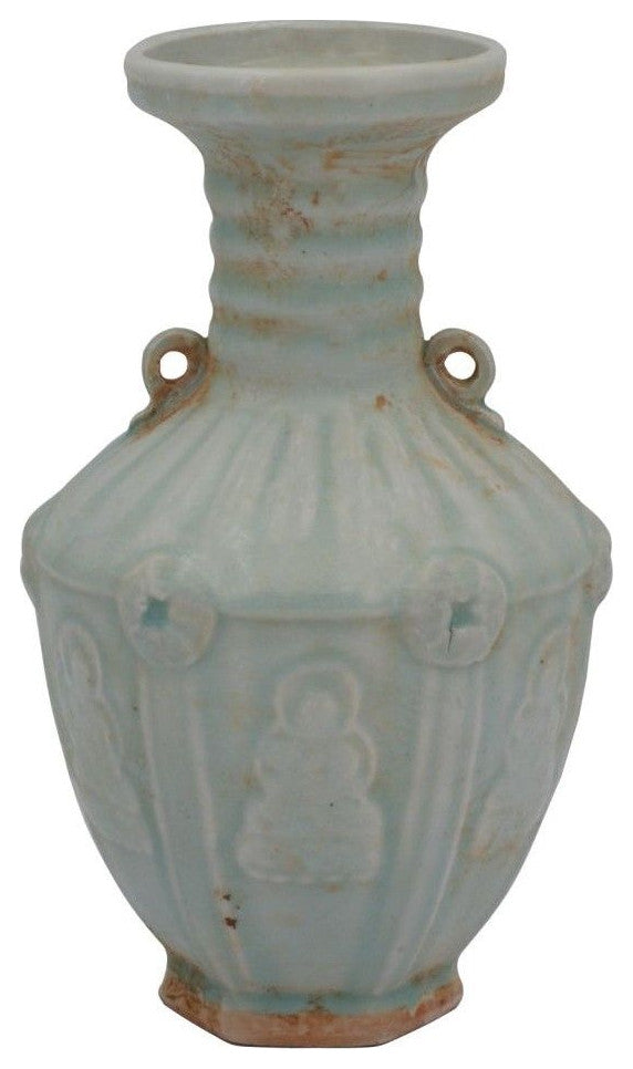 Celadon Hexagonal Double Ear Vase