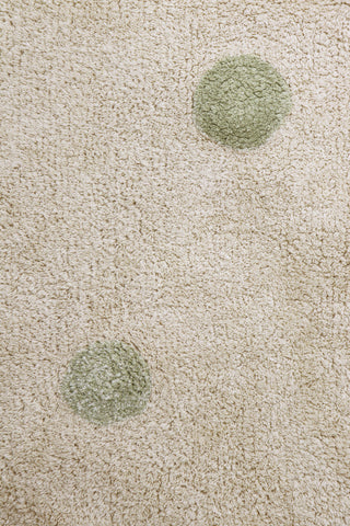 Hippy Dots Natural Machine Washable Area Rug, Natural/Oilve