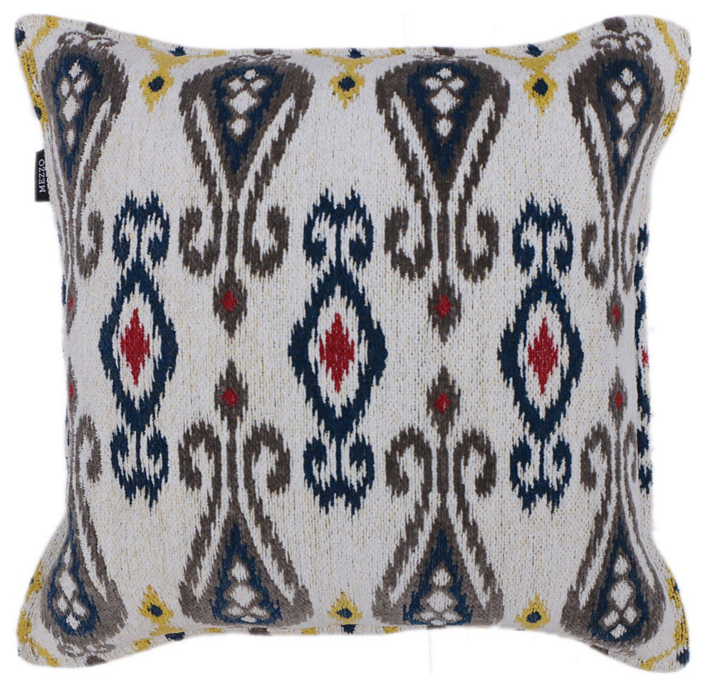 Off-White Machine Woven Herrin Throw Pillow, 20" x 20"