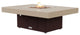 Rectangular Fire Pit Table, 48x36, Natural Gas, Beige Top, Dark Cherry