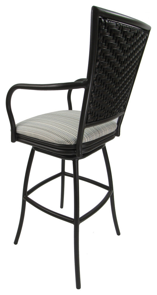 Set of 3, Outdoor/Indoor Swivel Bar Stools Erin, Natural Fun on Brown, 30"