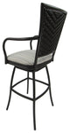 Set of 3, Outdoor/Indoor Swivel Bar Stools Erin, Natural Fun on Brown, 30"