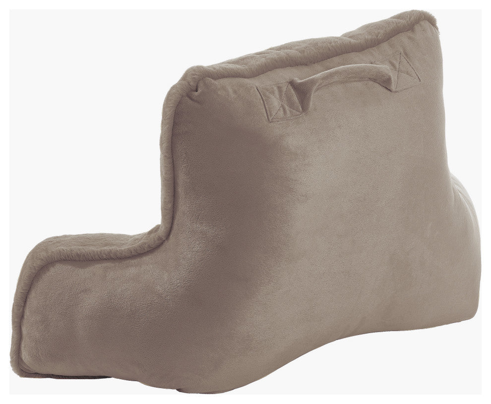 Solid Light Faux Fur Bedrest,20" x 18" x 17", Pure Cashmere