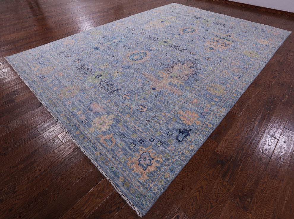 Turkish Oushak Handmade Wool Rug 9' 11" X 14' 2" - Q14963