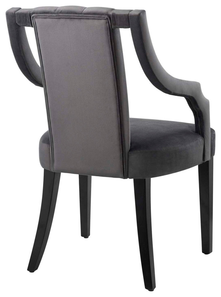 Virtue Performance Velvet Dining Chairs, Set of 2, Gray