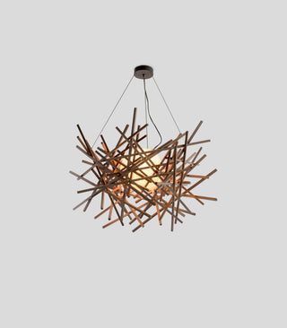 Cura LED Pendant, Walnut, Black Canopy, 3000k