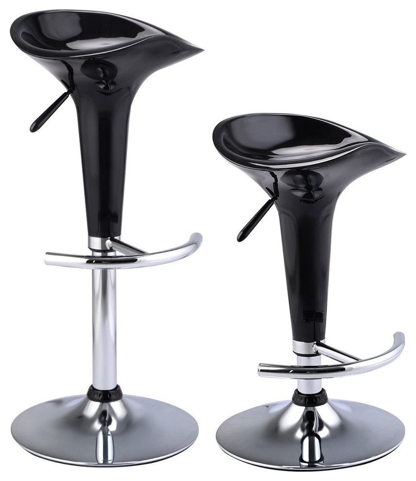 Set of 2 Modern Bombo Style Swivel Bar Stools