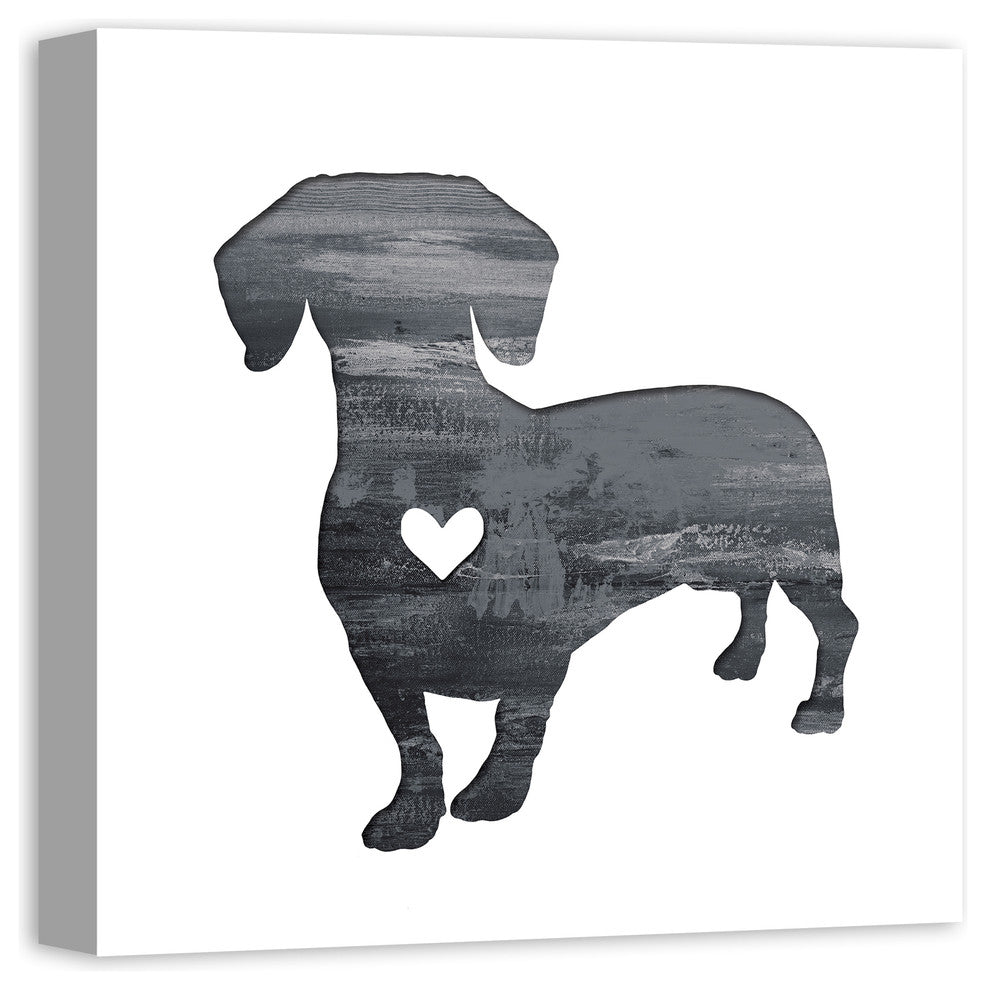 Designs Direct Creative Group Ink Silhouette Dachshund 20x20 Canvas Wall Art