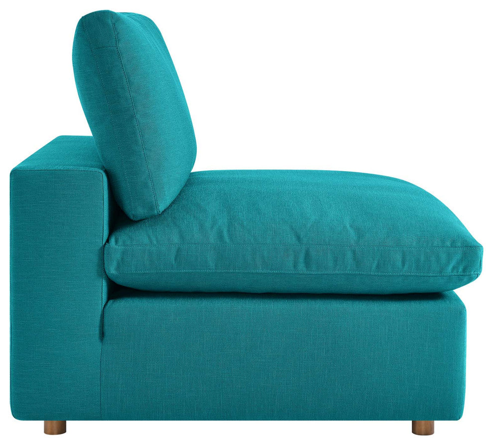 Commix Down Filled Overstuffed 7 Piece Sectional Sofa Set Teal