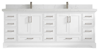 Fenway 84 Double Sink Bath Vanity in White 2" Empira Quartz