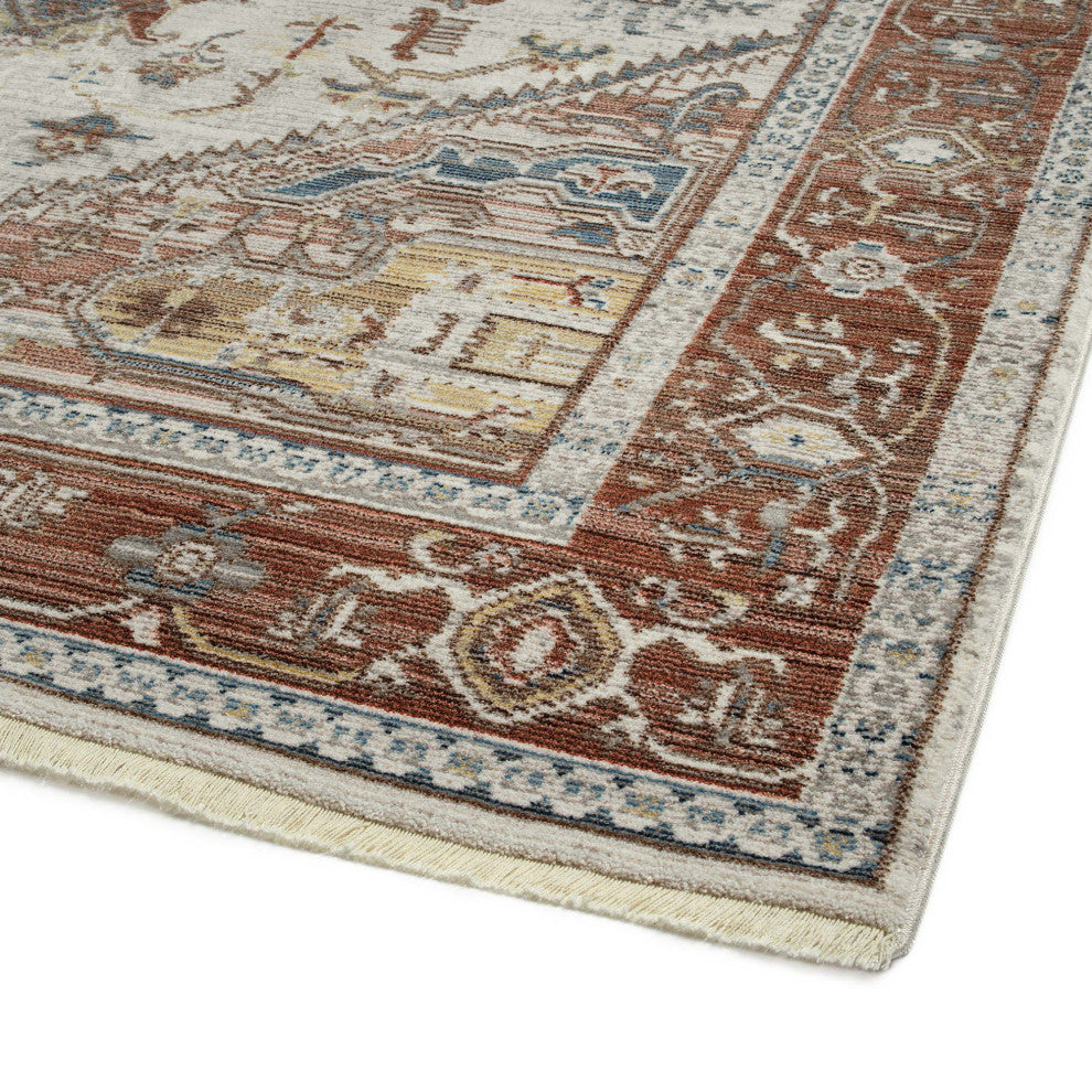 Rila Collection Brick 18" x 18" Square Indoor Throw Rug