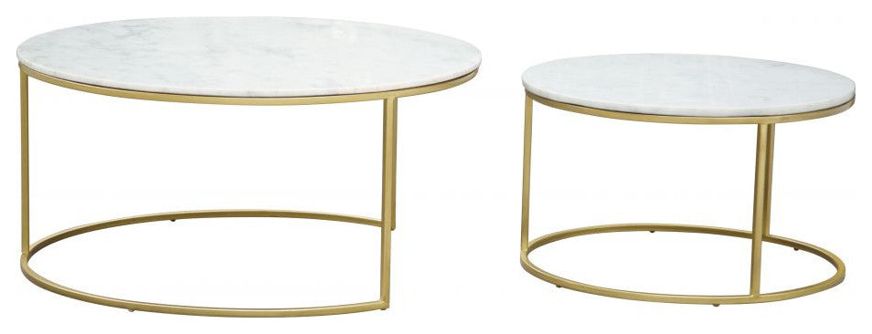 Daniel Nesting Coffee Tables White/Gold