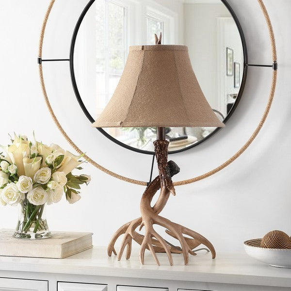 Safavieh Sundance 25.5" H Faux Antler Table Lamp, Brown