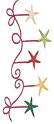 Starfish Ornaments Decorative Holiday Geometric Print Bath Towel, Cranberry