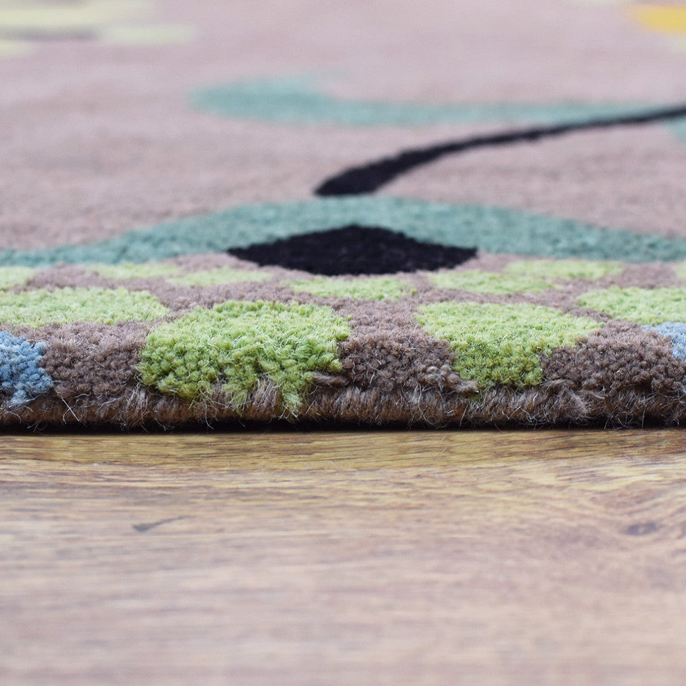 HAND TUFTED WOOL ECO-FRIENDLY AREA RUGS ECO-FRIENDLY AREA RUGS -  Camel, Floral