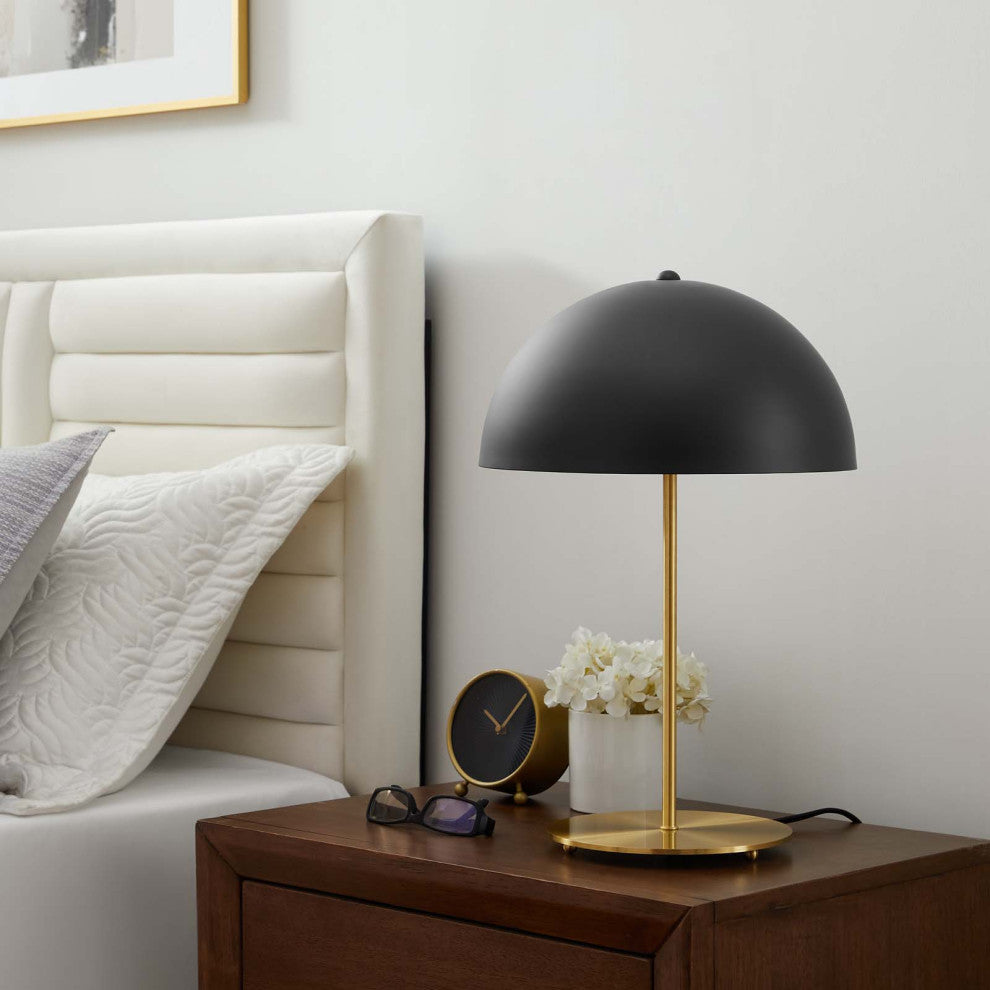 Ideal Metal Table Lamp, Black Satin Brass