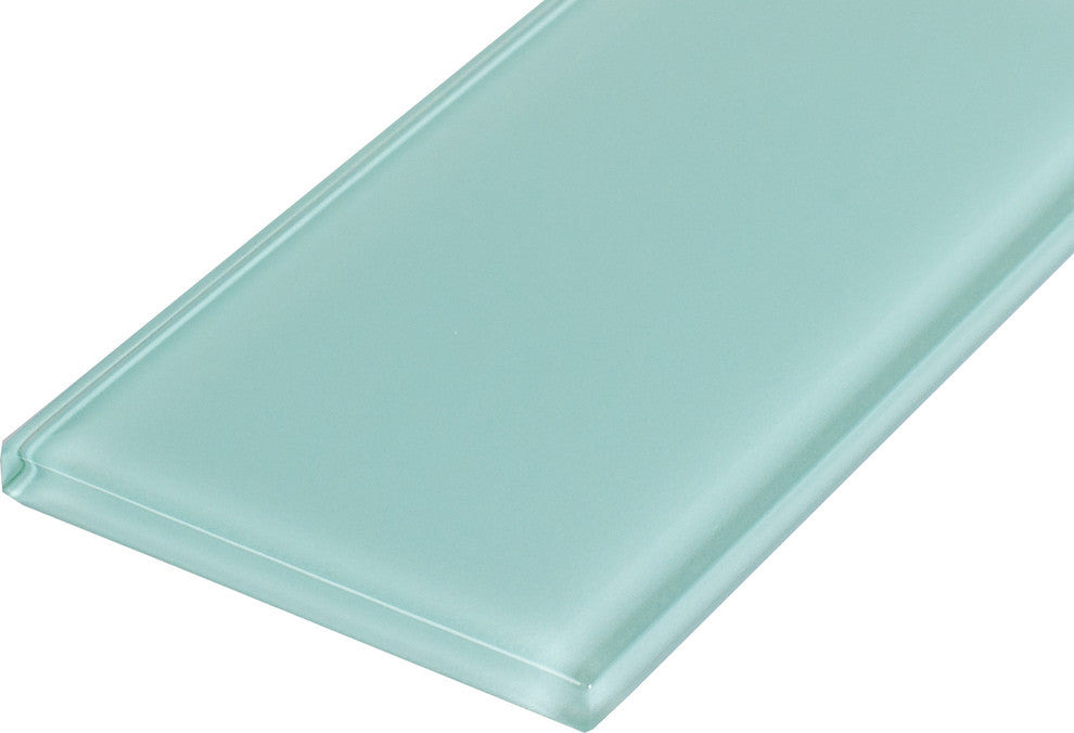 3"x6" Crystal Glass Tile, Set of 32 (4 sq ft), Marine Mist