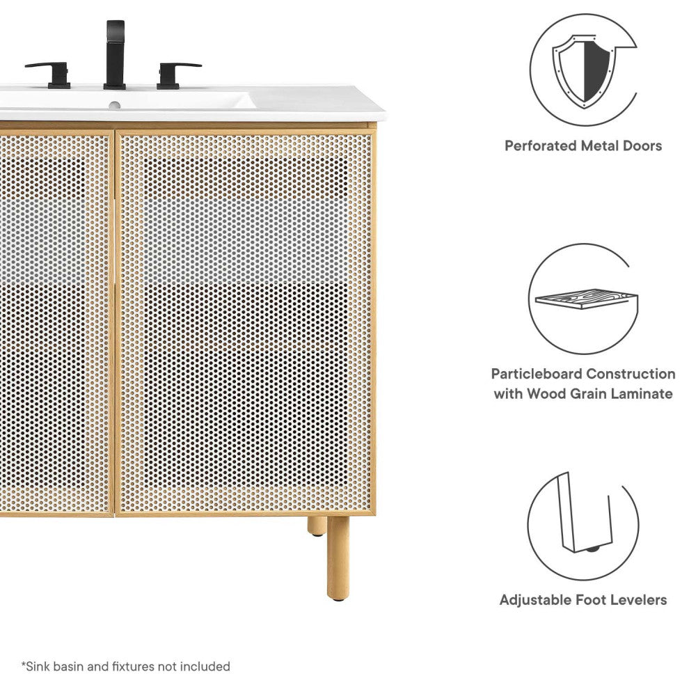 Calla 36" Perforated Metal Bathroom Vanity Cabinet (Sink Basin Not Included) - O