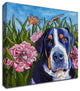Dog and Dragonflies by Kathryn Wronski, Print on Canvas, 16" x 16"