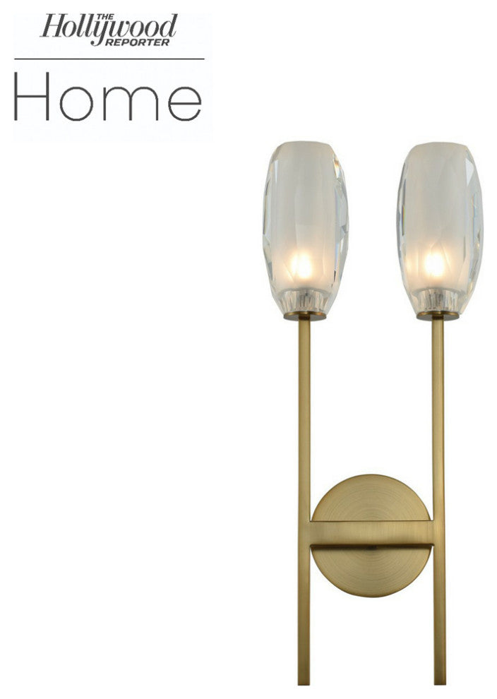 June 2 Light ADA Wall sonce in Winter Brass