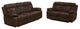 Betsy Furniture 2-Piece Microfiber Reclining Living Room Set, Brown