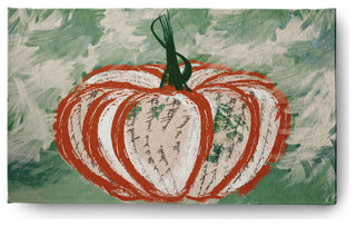 Artistic Pumpkin Fall Design Chenille Area Rug, Green, 3'x5'