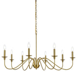 Elegant Lighting LD5006D42 Rohan 8 Light 42"W Taper Candle Style - Satin Gold