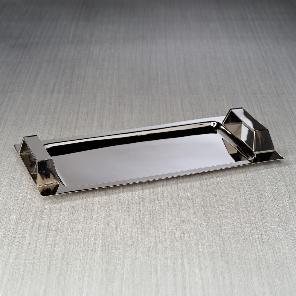 Berkane Rectangular Bar Tray with Horn Trim