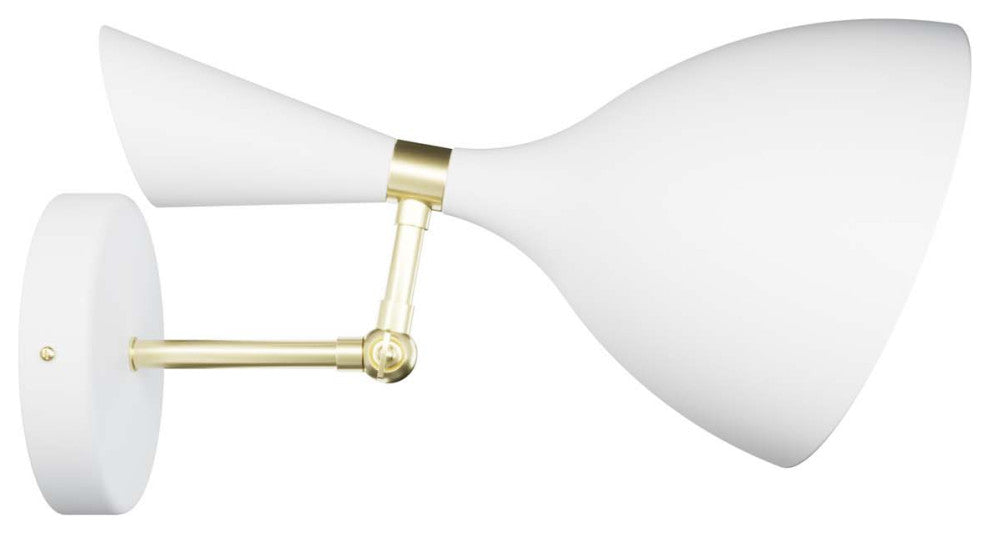 Sconce Wall Lamp Light Fixture, White, Metal, Modern Cafe Bistro Hospitality