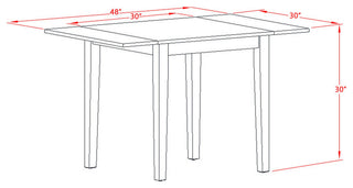 5Pc Dining Set Features A Drop Leaf Table, 4 Chairs, Black, Cherry