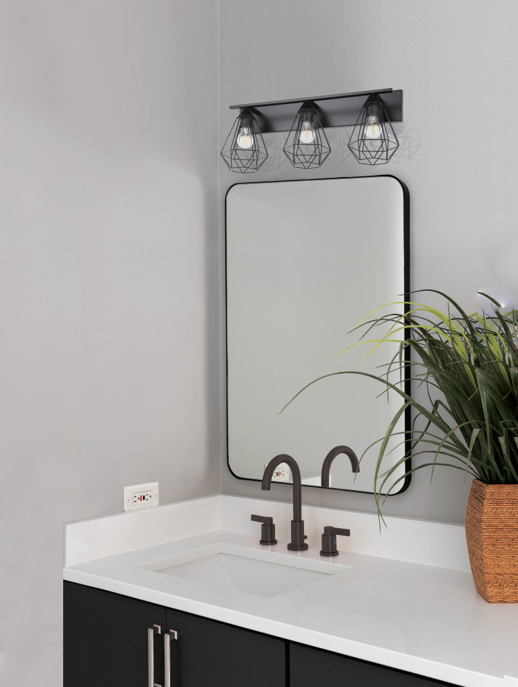 Tarbes 3-Light Bath/Vanity Light, Matte Black