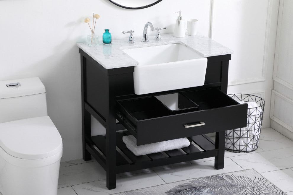 Home Living 22" Farmhouse Black-Light Bathroom Vanity