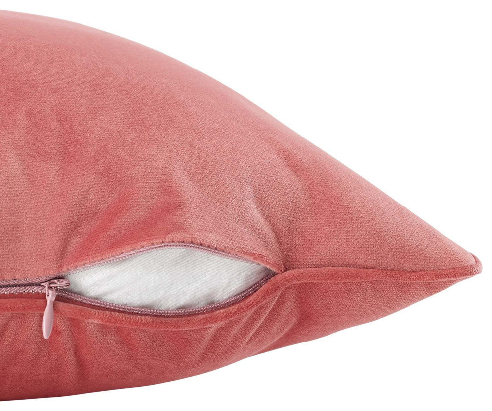 Accent Throw Pillow, Velvet, Pink, Modern, Living Lounge Hotel Lobby Hospitality