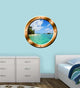 VWAQ Beach Porthole Ocean Wall Decal, 14" Diameter