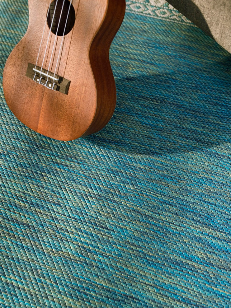 Outdoor Collection Oriental Accent Water Proof Rug, Ocean, 7'10"x10'