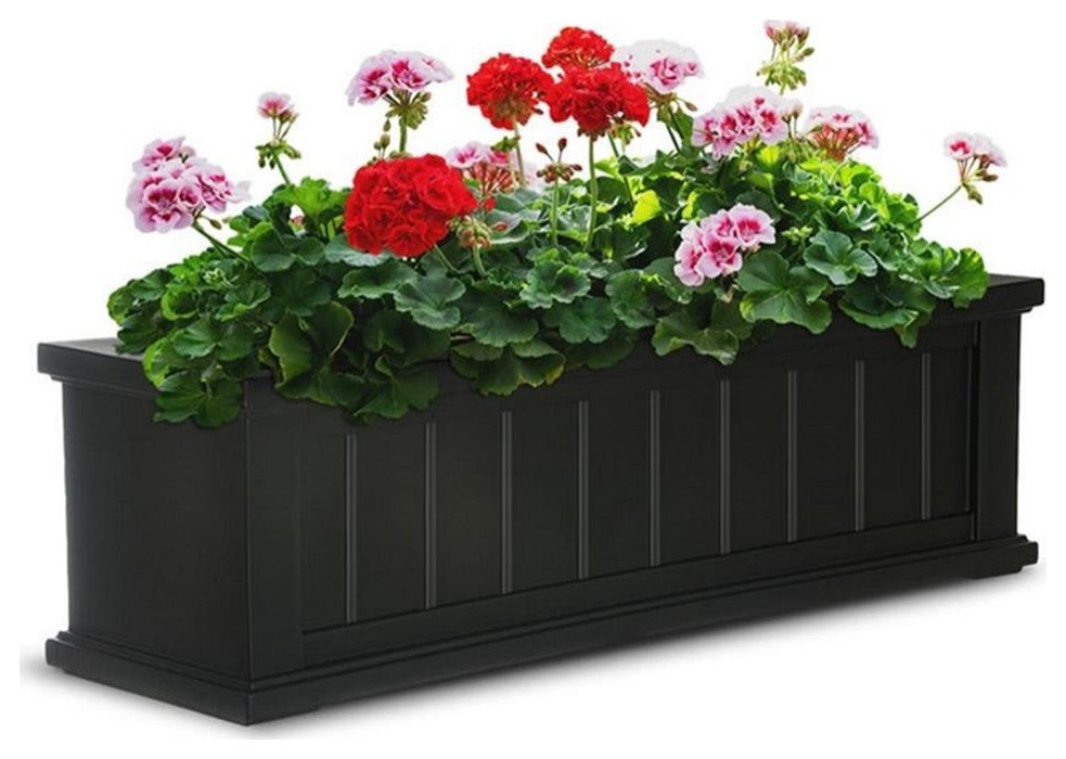 Mayne Cape Cod 3ft Weatherproof Coastal Plastic Window Box in Black