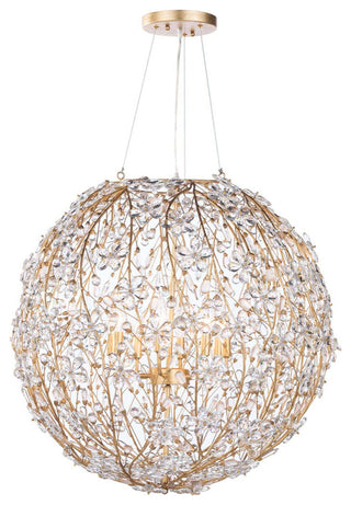Modern Luxury Floral Globe Sphere Crystal Chandelier, 8-Light
