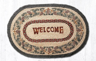Earth Rugs OP-81 Pinecone Welcome Oval Patch 20" x 30"