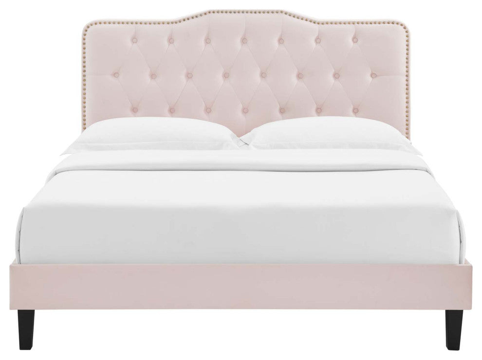 Amber Full Platform Bed, Pink