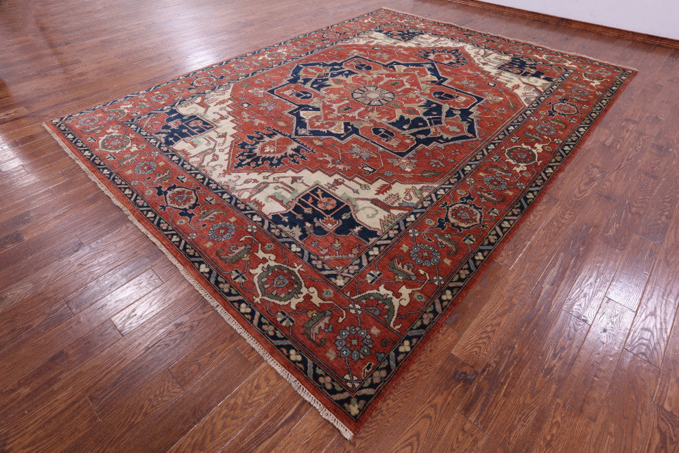 10' 1" X 13' 8" Heriz Serapi Hand Knotted Wool Rug - Q16001