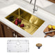 HIGOLD Single Bowl Undermount Kitchen Sink, Nano, PVD Gold