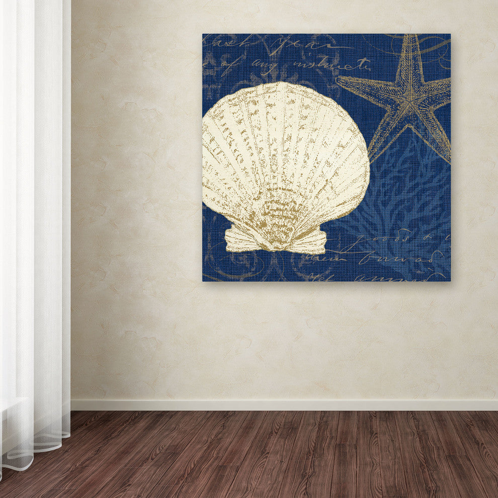 'Coastal Moonlight II Teal' Canvas Art by Pela Studio