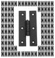 100 Cabinet Hinge Black Wrought Iron H Flush 3'' H