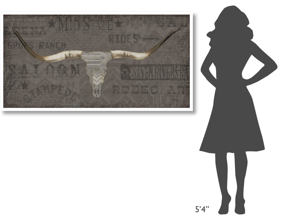 "Longhorn I Taupe" Digital Paper Print by Wellington Studio, 62"x32"