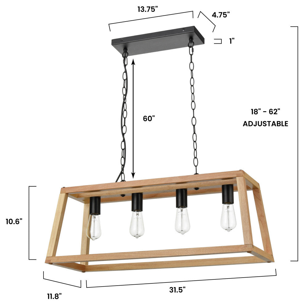 Bristol Wood Pendant Lamp, Natural
