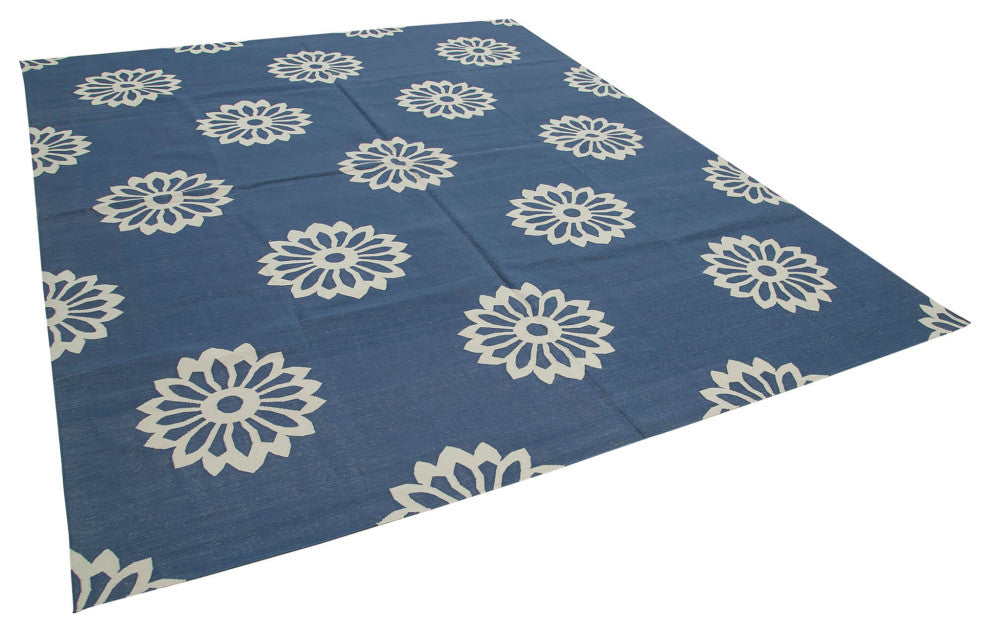 Rug N Carpet - Handmade Wool 8' 0'' x 10' 0'' Flatweave Dhurrie Kilim Rug