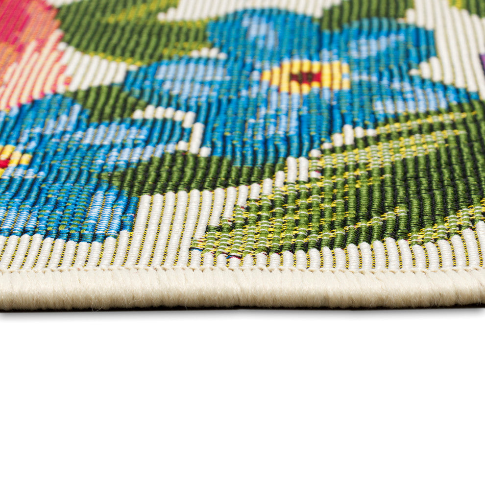 Esencia Secret Garden Indoor/Outdoor Mat, Cream, 2'5" X 3'11"