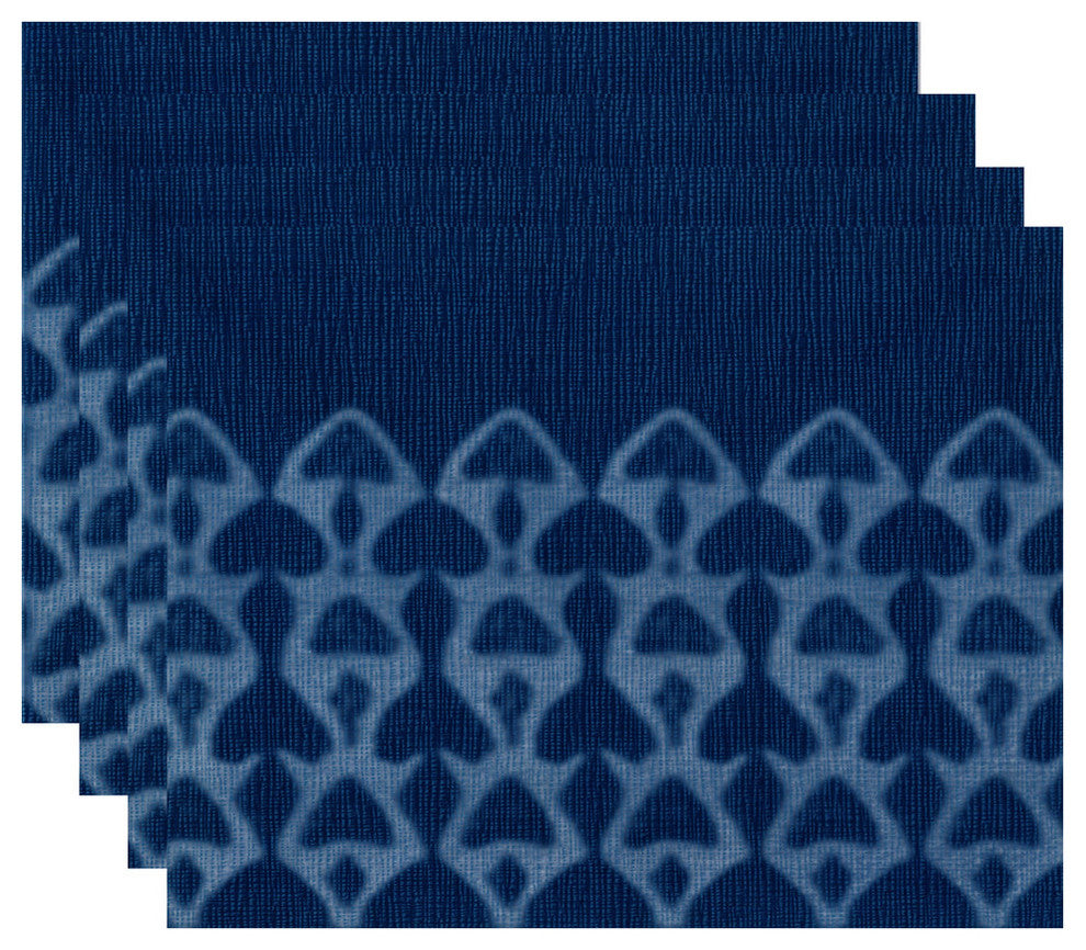 Watermark, Geometric Print Placemat, Set of 4, Blue